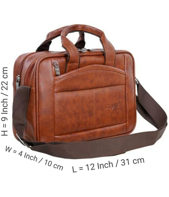 Raylan Brown Solid Messenger Bag - Brown