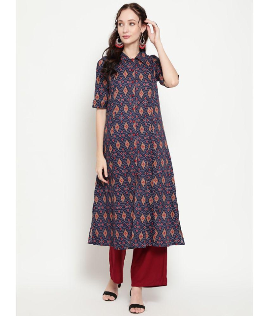 Antaran - Blue Cotton Womens Straight Kurti ( Pack of 1 ) - None