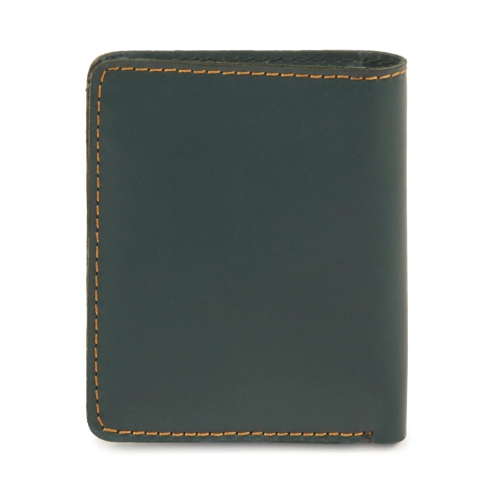 Unisex Genuine Leather Bio-Fold RFID Protected Wallet - Green-Leather / Green