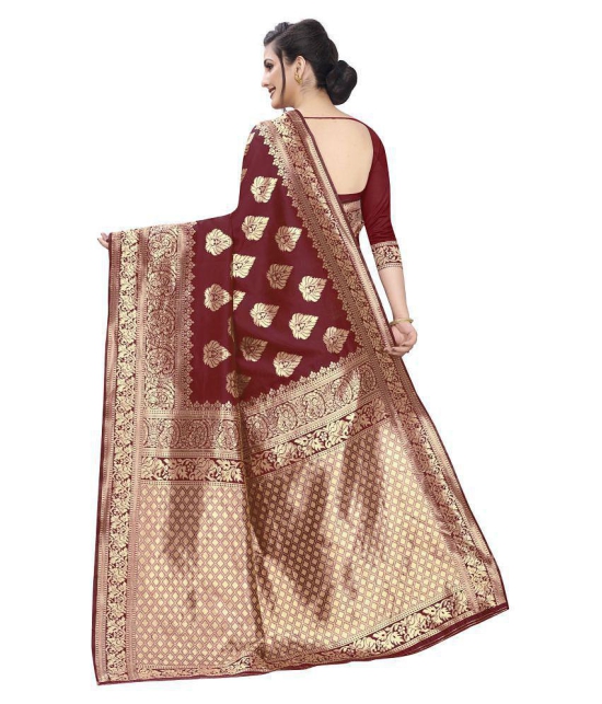 ofline selection Red Jacquard Saree