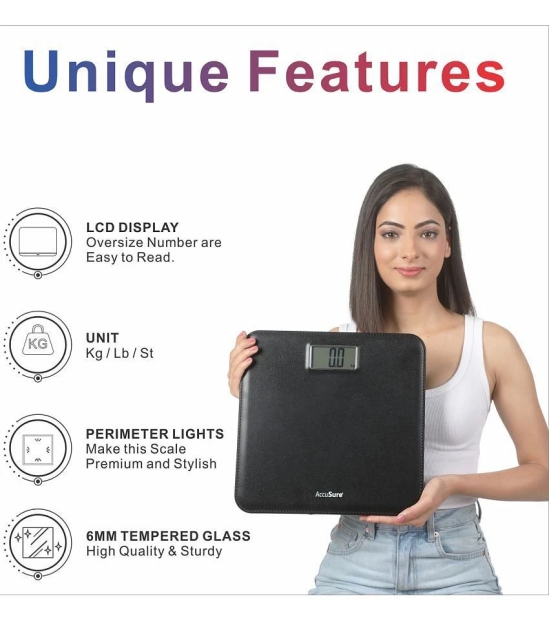 AccuSure Digital Electronic LCD Personal Body Fitness Weighing Scale 180 Kg Capacity