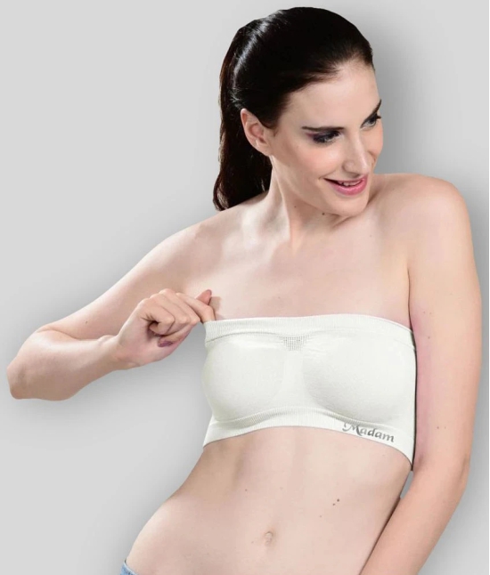 Madam Polyamide Non Padded Womens Tube Bra ( White ) - Free Size