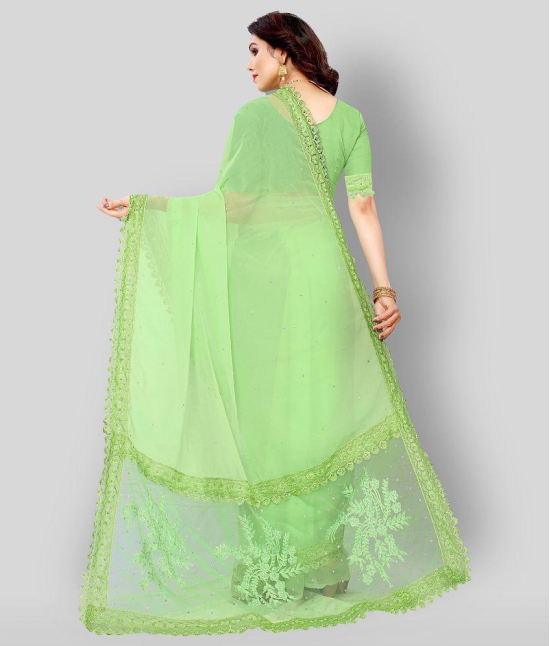 Apnisha - Light Green Georgette Saree  With Blouse Piece ( Pack of 1 ) - Light Green