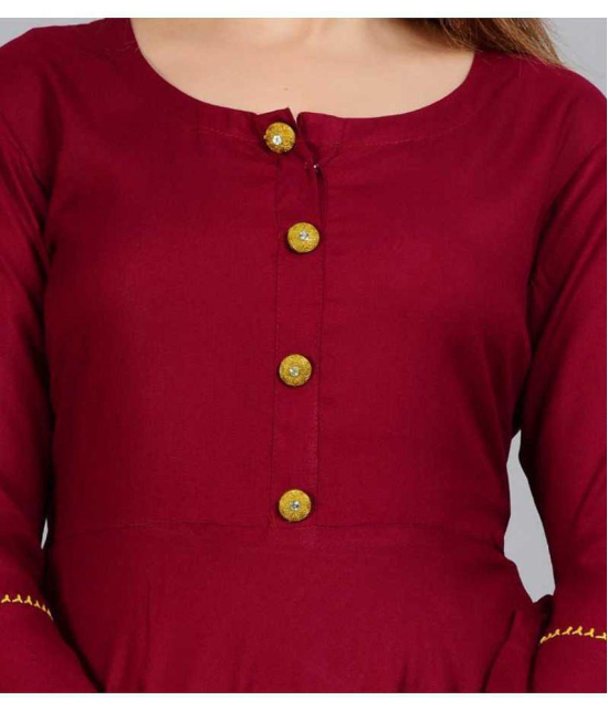 Smien - Red Rayon Women''s Anarkali Kurti ( Pack of 1 ) - None