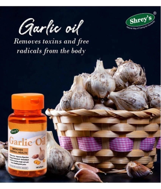 Shreys Garlic Oil for Digestion, Skin & Immunity (Improves Overall Health) 200 no.s Minerals Softgel