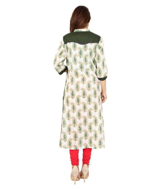 Rangun - Green Cotton Blend Women's Straight Kurti - M