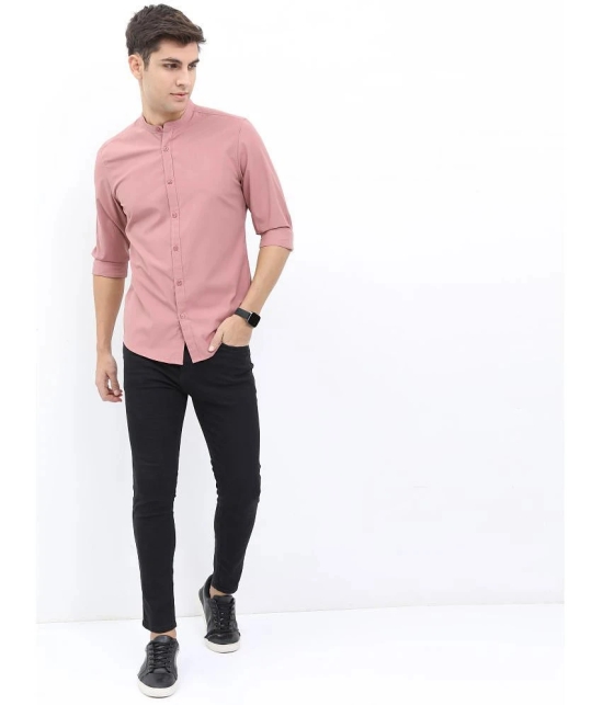 Ketch Polyester Slim Fit Solids Full Sleeves Mens Casual Shirt - Pink ( Pack of 1 ) - None