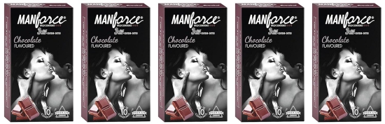 Manforce Chocolate flavor condom 10 Pcs x Pack of 5