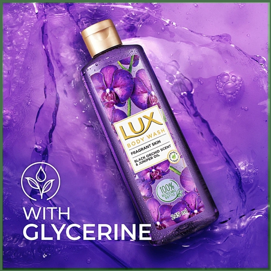 Lux Shower Gel, Black Orchid Fragrance & Juniper Oil Bodywash, With Glycerine For Soft Skin, Paraben Free, 245 Ml