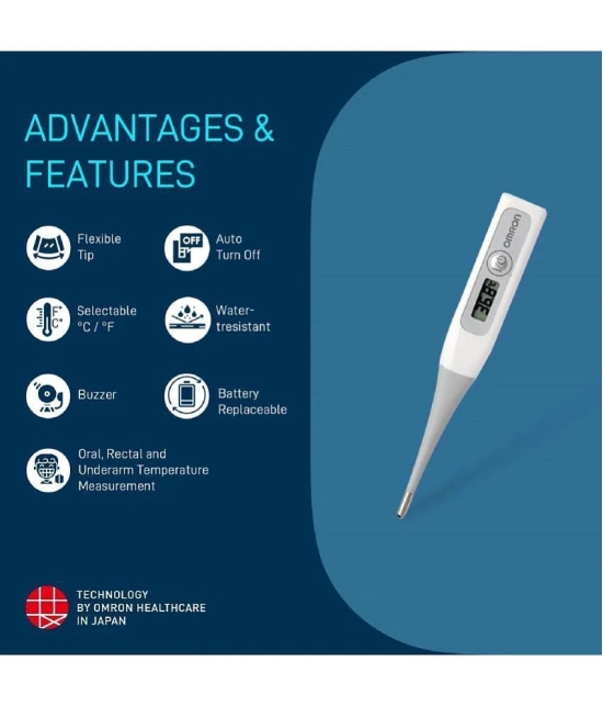 Omron MC 343 Flexible Tip Digital Thermometer With Quick Measurement of Oral