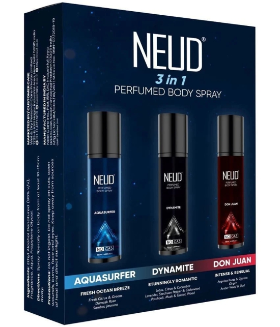 NEUD NEUD 3-in-1 Perfumed Body Sprays for Men Body Spray for Men 440 ml ( Pack of 1 )