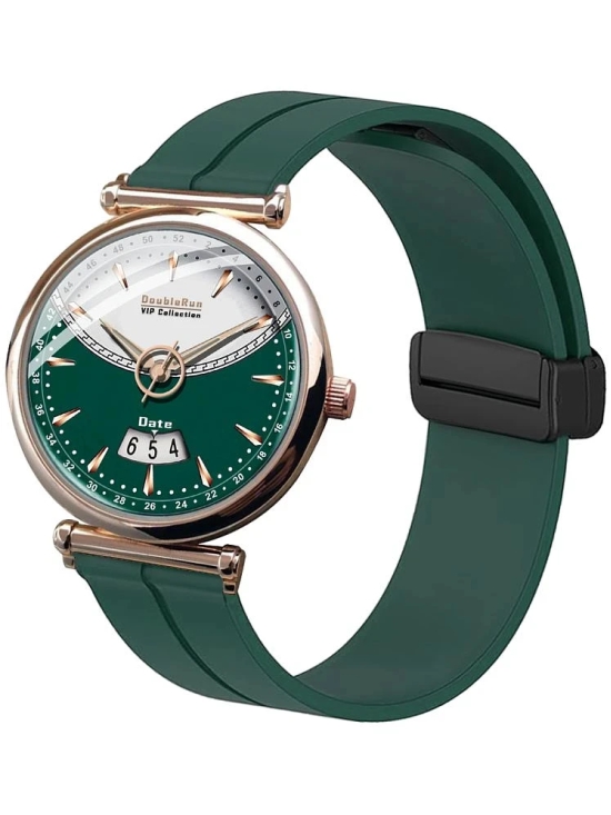 DoubleRun Green Silicon Analog Mens Watch