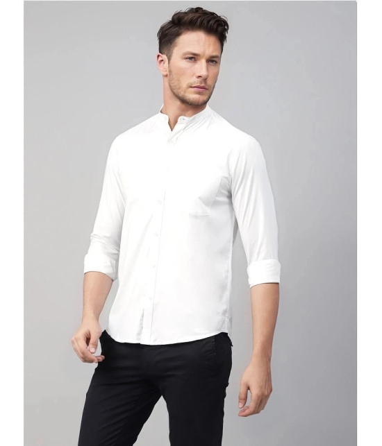 UrbanMark Cotton Blend Slim Fit Solids Full Sleeves Mens Casual Shirt - White ( Pack of 1 ) - None