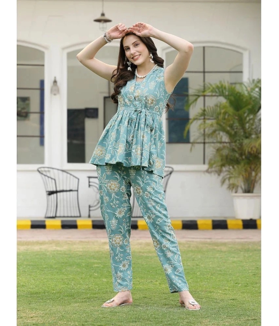 Stylum Blue Printed Pant Top Set - None