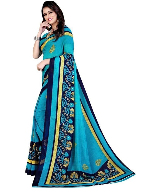 LEELAVATI - Light Blue Georgette Saree With Blouse Piece ( Pack of 1 ) - Light Blue