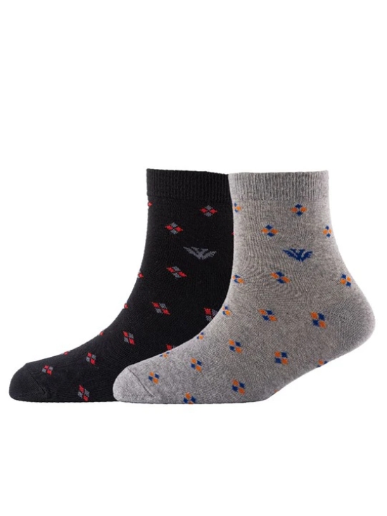 Men Pack Of 2 Patterned Cotton Ankle Length Socks