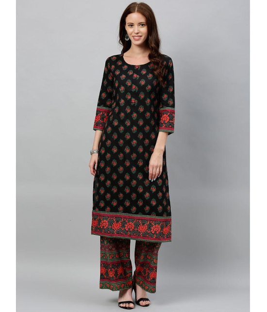 KIPEK - Black Straight Cotton Women's Stitched Salwar Suit ( Pack of 1 ) - None