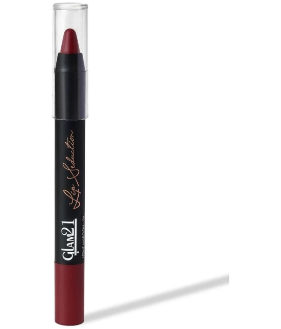 Glam21 Lip Seduction Non- Transfer Crayon Lipstick With Creamy Matte Formula 2.8gm Light Maroon-04