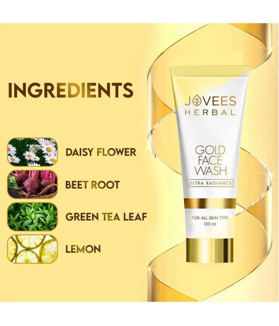 Jovees Herbal Gold Face Wash For Nourished Hydrated And Radiant Glow 100 ml (Pack of 2)