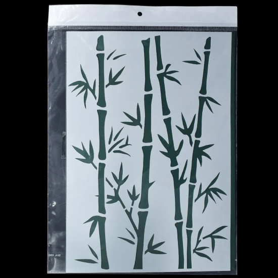 Drawing Stencil Plastic A4 Bamboo Trees