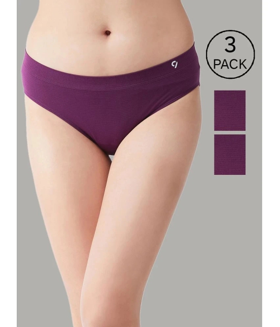 C9 Airwear Purple Nylon Solid Womens Bikini ( Pack of 3 ) - None