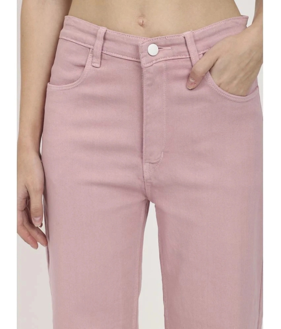 AngelFab - Pink Denim Straight Fit Womens Jeans ( Pack of 1 ) - None