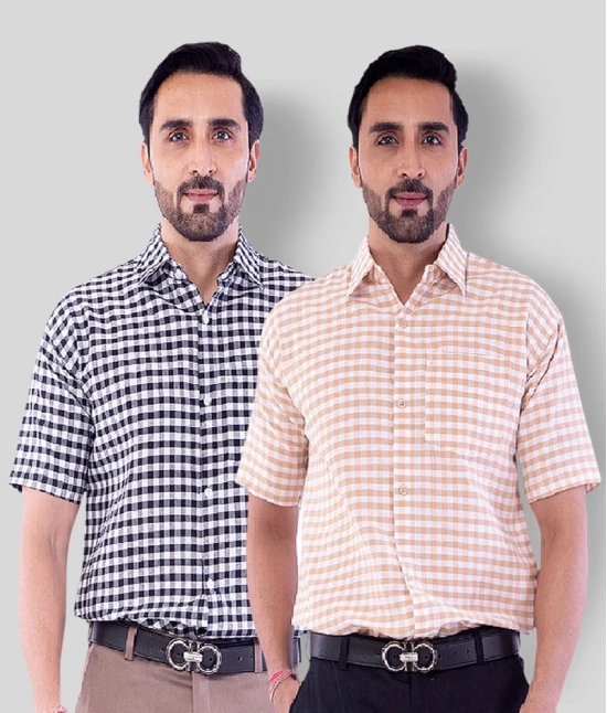 DESHBANDHU DBK - Multicolor Cotton Regular Fit Mens Casual Shirt (Pack of 2 ) - None