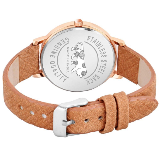 Loretta MT-403 Orange Leather Belt Slim Dial Women & Girls Watch