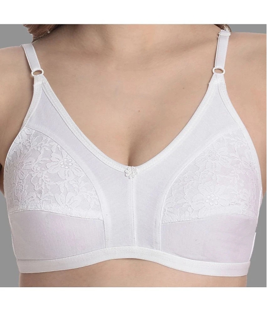 Madam - White Cotton Non Padded Womens T-Shirt Bra ( Pack of 1 ) - None