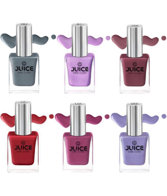 Juice - Multi Glossy Nail Polish ( Pack of 6 )