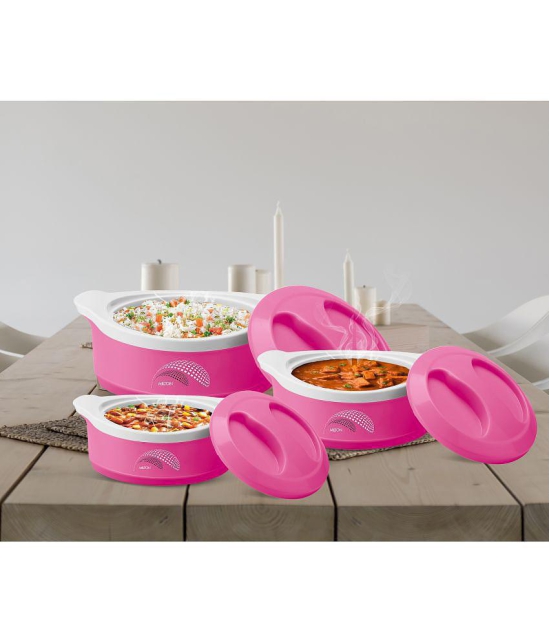 Milton New Marvel Jr Inner Steel Casserole Gift Set of 3, Pink - Pink