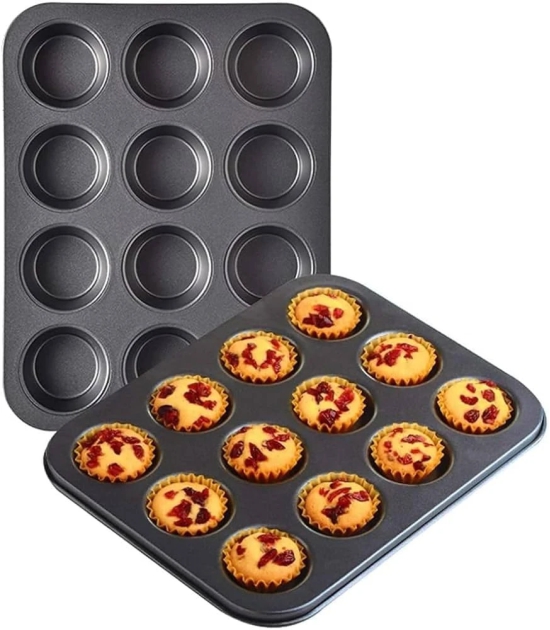 WUGO::Muffin Pan,Nonstick 12-Cup Muffin Baking Pan, Cupcake Pan, Mini Loaf Pan, Bake ware for Muffins, Cupcakes, Brownies, Quiche, Tart, Bread