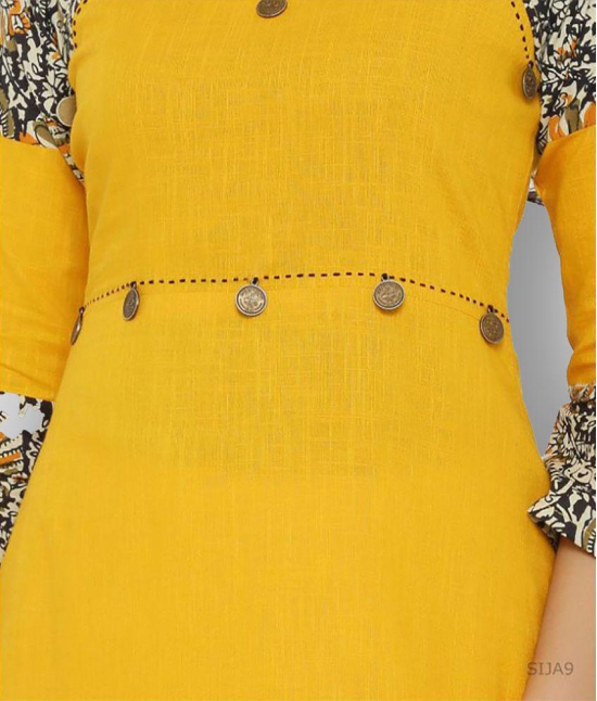 Yash Gallery - Yellow Cotton Womens Flared Kurti ( Pack of 1 ) - 3XL