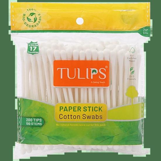 Tulips Paper Stick Cotton Swabs