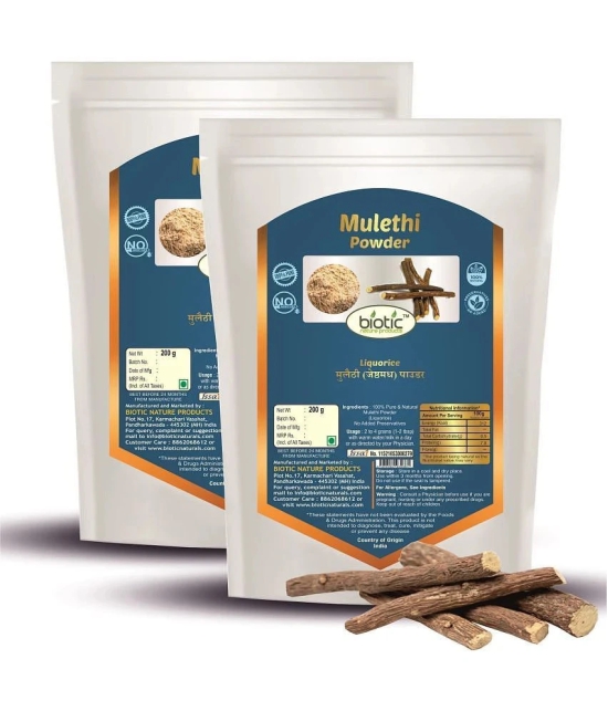 Biotic Mulethi Powder - Licorice Powder - Yashtimadhu for Face and Skin 400 gm