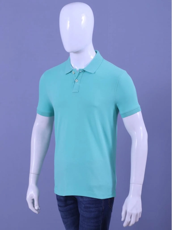 Men's Mint Enzyme Finish Solid Polo T-Shirt