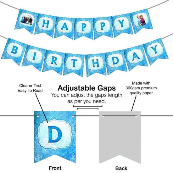 Party Propz FROZEN THEME HAPPY BIRTHDAY BANNER/ FROZEN PARTY SUPPLIES