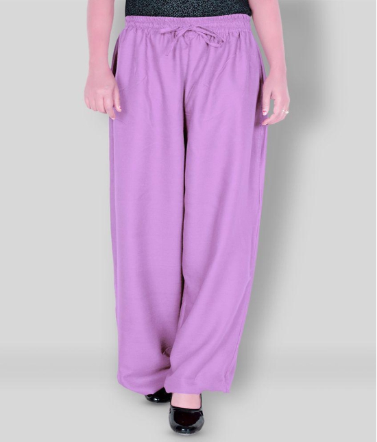 Sttoffa - Purple Rayon Flared Womens Palazzos ( Pack of 1 ) - 54