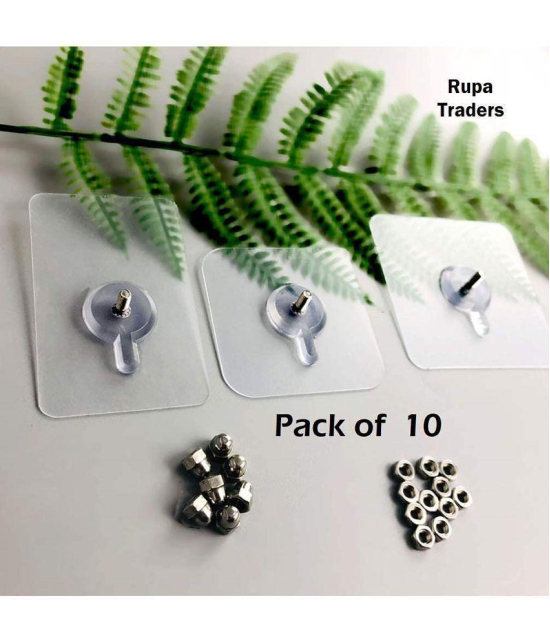 Set of 10 Self-Adhesive Screw Nails Wall Poster Non-Trace Stick Wall Hook