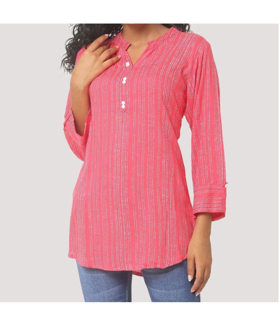 PPTHEFASHIONHUB - Pink Rayon Women's Regular Top ( Pack of 1 ) - None