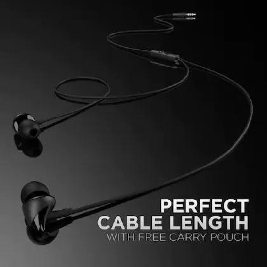 Bassheads 100 | Wired Earphone with 10mm Dynamic Drivers, Stylish Hawk-inspired Design, Super Extra Bass Black