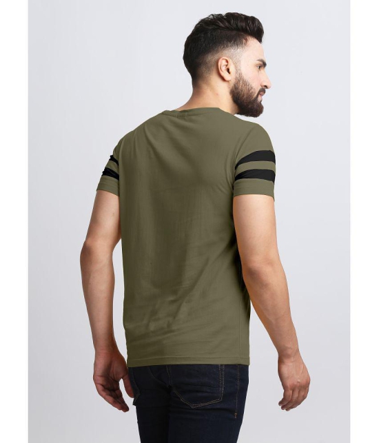 AUSK - Olive Cotton Blend Regular Fit Mens T-Shirt ( Pack of 2 ) - None