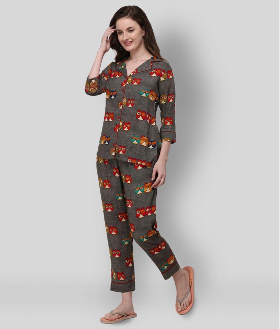 Berrylicious - Multicolor Rayon Womens Nightwear Nightsuit Sets ( Pack of 1 ) - M