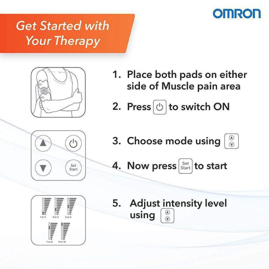 Omron HV F013 TENS Machine Electronic Nerve Stimulator and Body Massager (White)