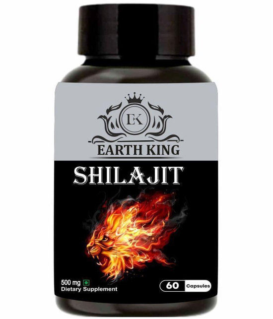 EARTH KING Shilajit Capsule Supports Strength, Stamina & Energy - 500mg 60 Capsules (Pack of 1)