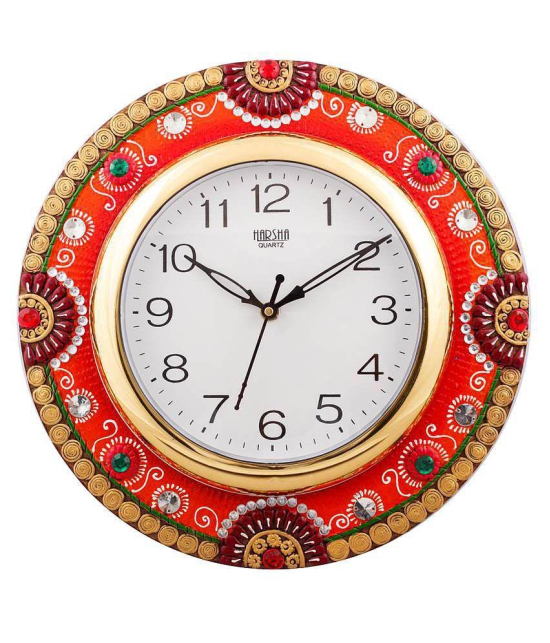 eCraftIndia Exquisite Papier-Mache Wooden Wall Clock