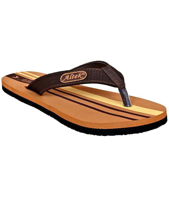 Altek - Brown Mens Thong Flip Flop - None