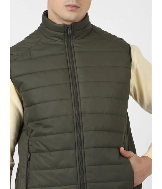 UrbanMark Men Olive Regular Fit Men Quilted Puffer Jacket - None