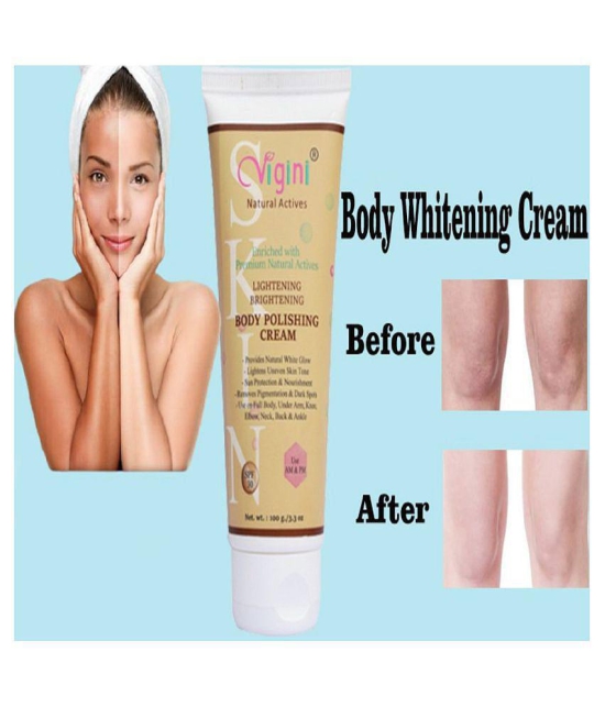 Vigini Skin Body Whitening Polishing Sunscreen Cream Lightening Kozicare Glow D Tan Goree Under Arms Face Serum SPF 30 100 g