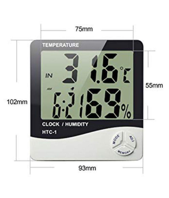 AC Atomsâ?¢ Htc-1 Digital Hygrometer Thermometer Humidity Meter With Clock